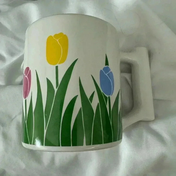 Vintage 1989 FTDA Tulip Flower Coffee Cup Mug Cottagecore MCM Shabby Chic - Picture 4 of 10